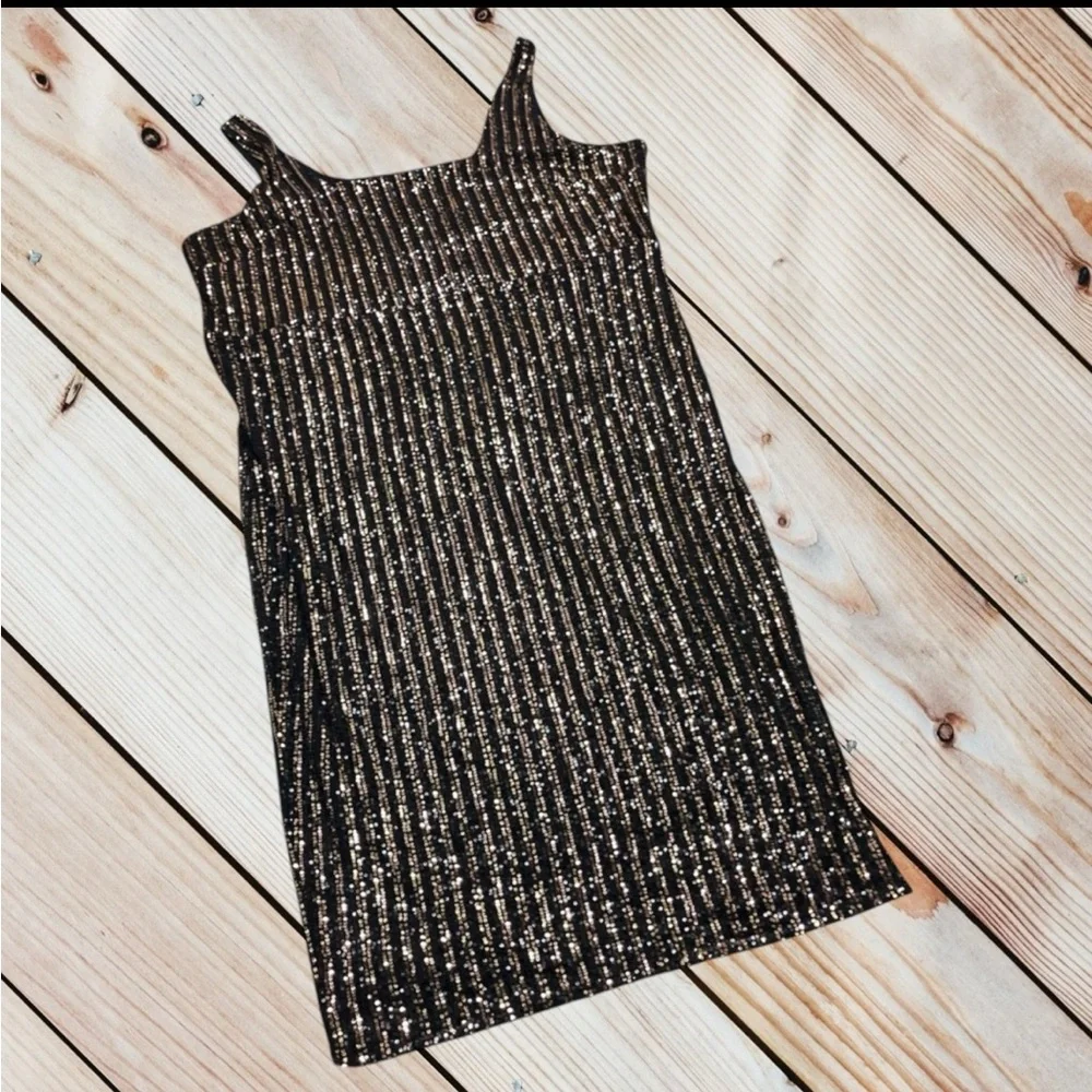 City Chic XXL/24 black/gold sequin dress